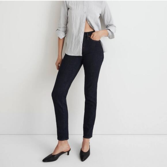 NWT Madewell Stovepipe Jeans in Rinse Wash High Rise Stretch Size 24 Casual - Picture 1 of 11